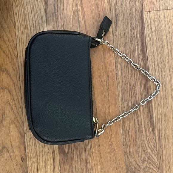 Anne Klein Black pebbled leather y2k wristlet pouch bag - Picture 2 of 5